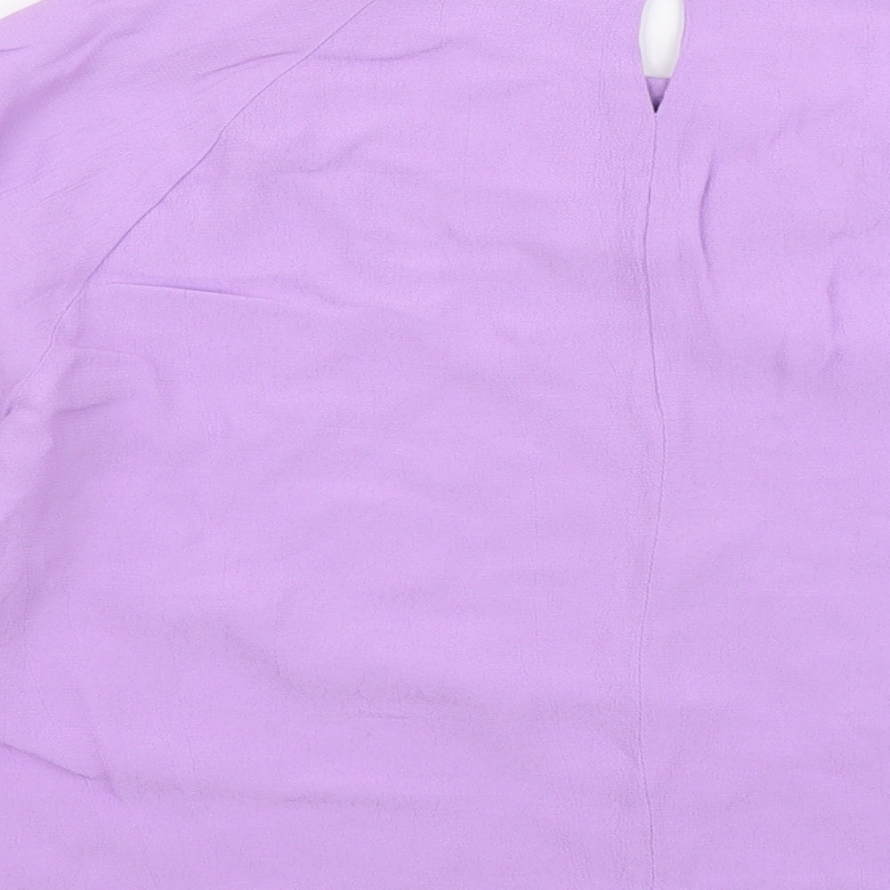 Womens UK Size 12 Papaya Purple Cropped Blouse