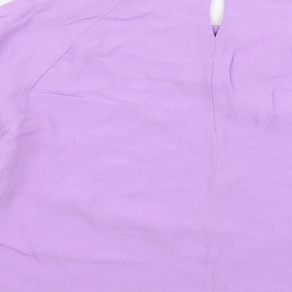 Womens UK Size 12 Papaya Purple Cropped Blouse