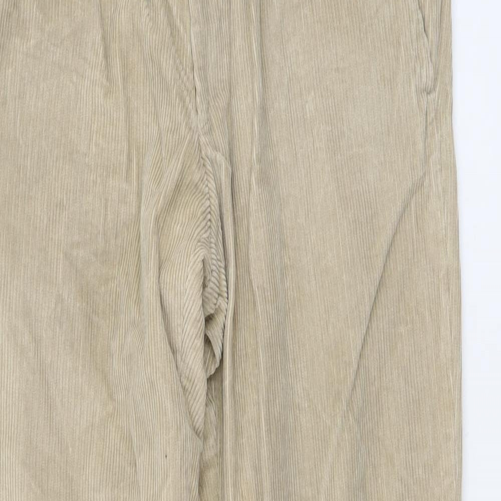 Preworn Mens Beige Cotton Carrot Trousers Size L L32 in Regular Button