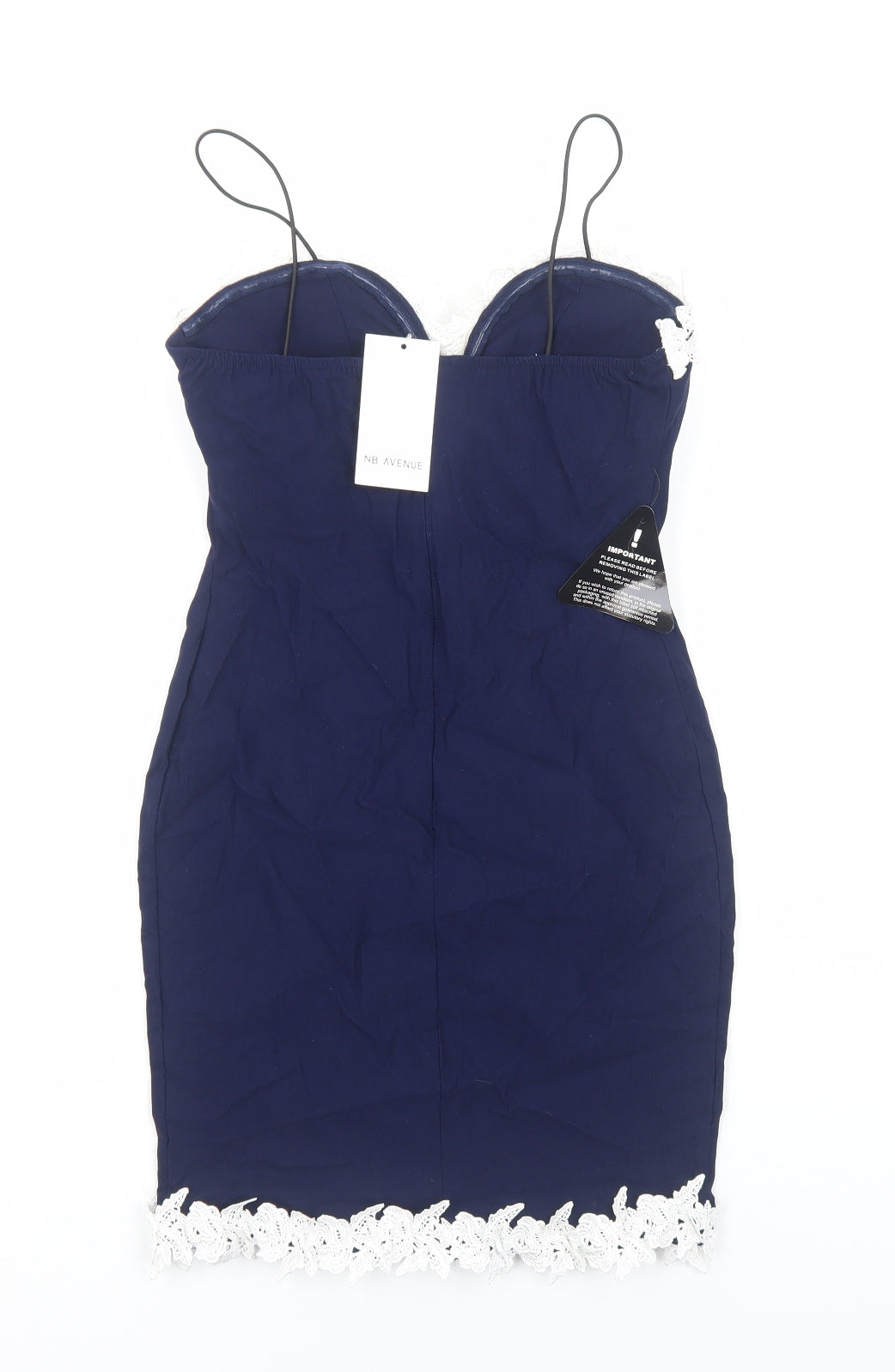 NB Avenue Womens Blue Floral Viscose Bodycon Size 8 Sweetheart Zip