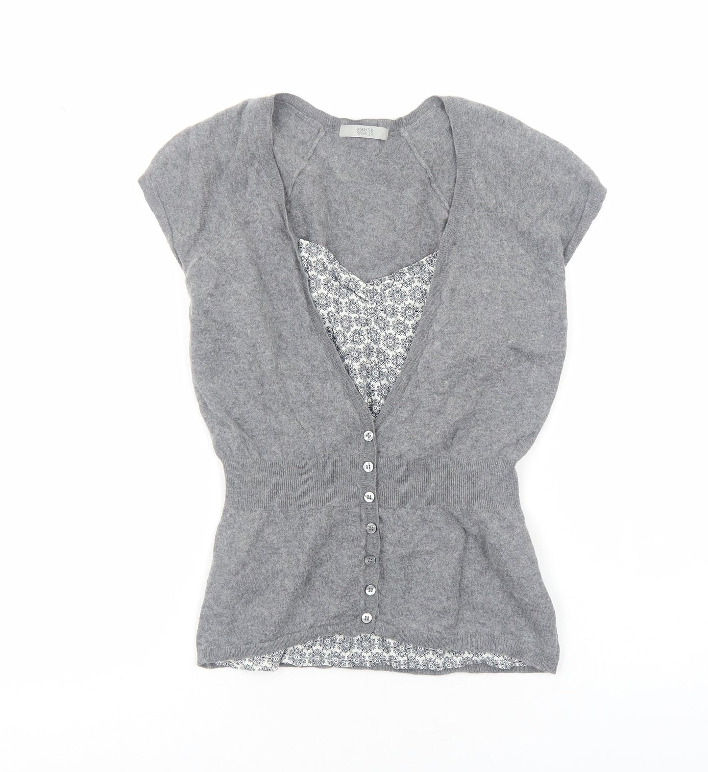 Womens UK Size 12 Marks and Spencer Grey Basic Blouse
