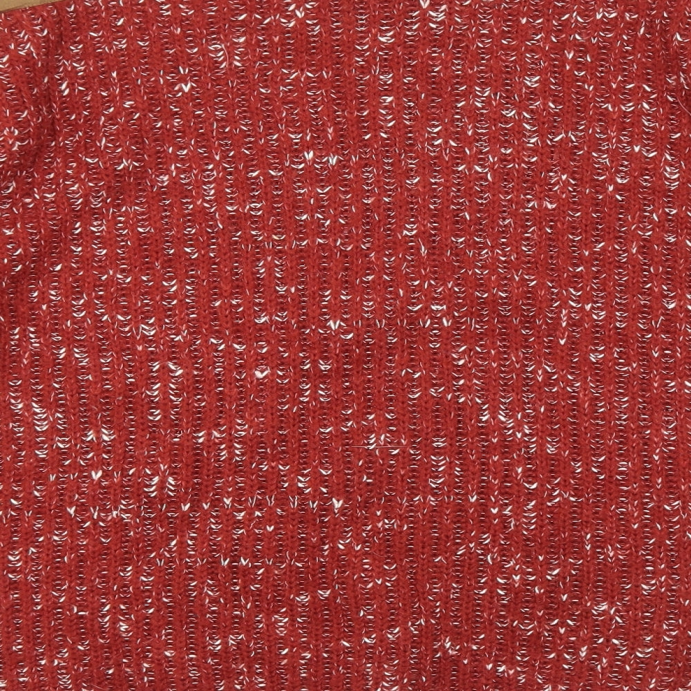 Easy Mens Red Round Neck Acrylic Pullover Jumper Size XL Long Sleeve