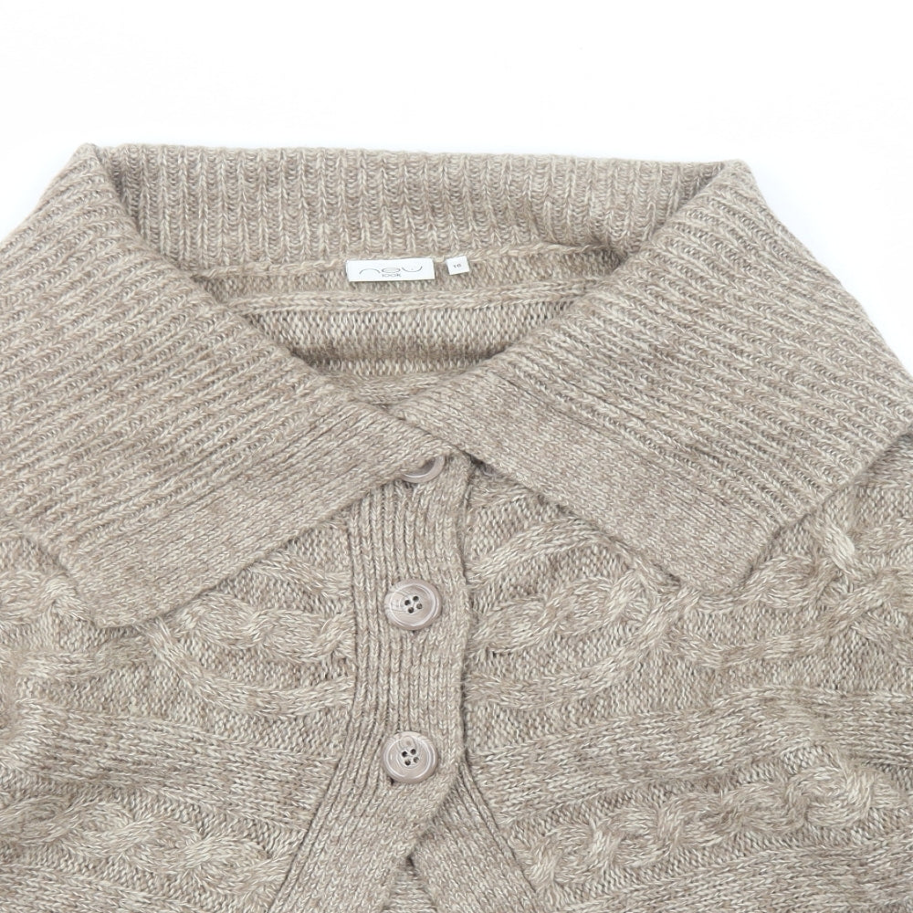 Womens UK Size 16 New Look Brown Cardigan Jumper