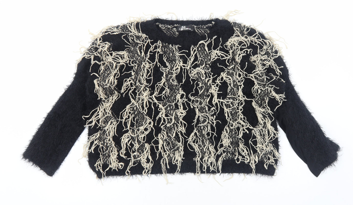 Womens UK Size S CC Fashion Black Pullover Jumper