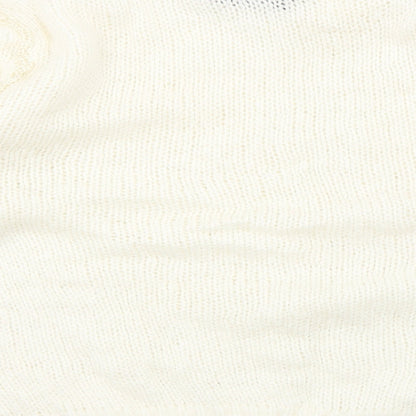 Paramour Womens White Round Neck Acrylic Pullover Jumper One Size