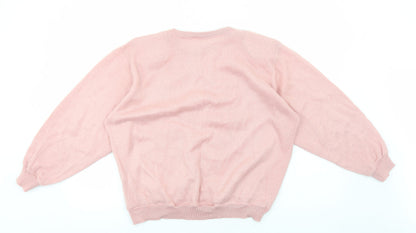 Womens UK Size M essence Pink Pullover Jumper