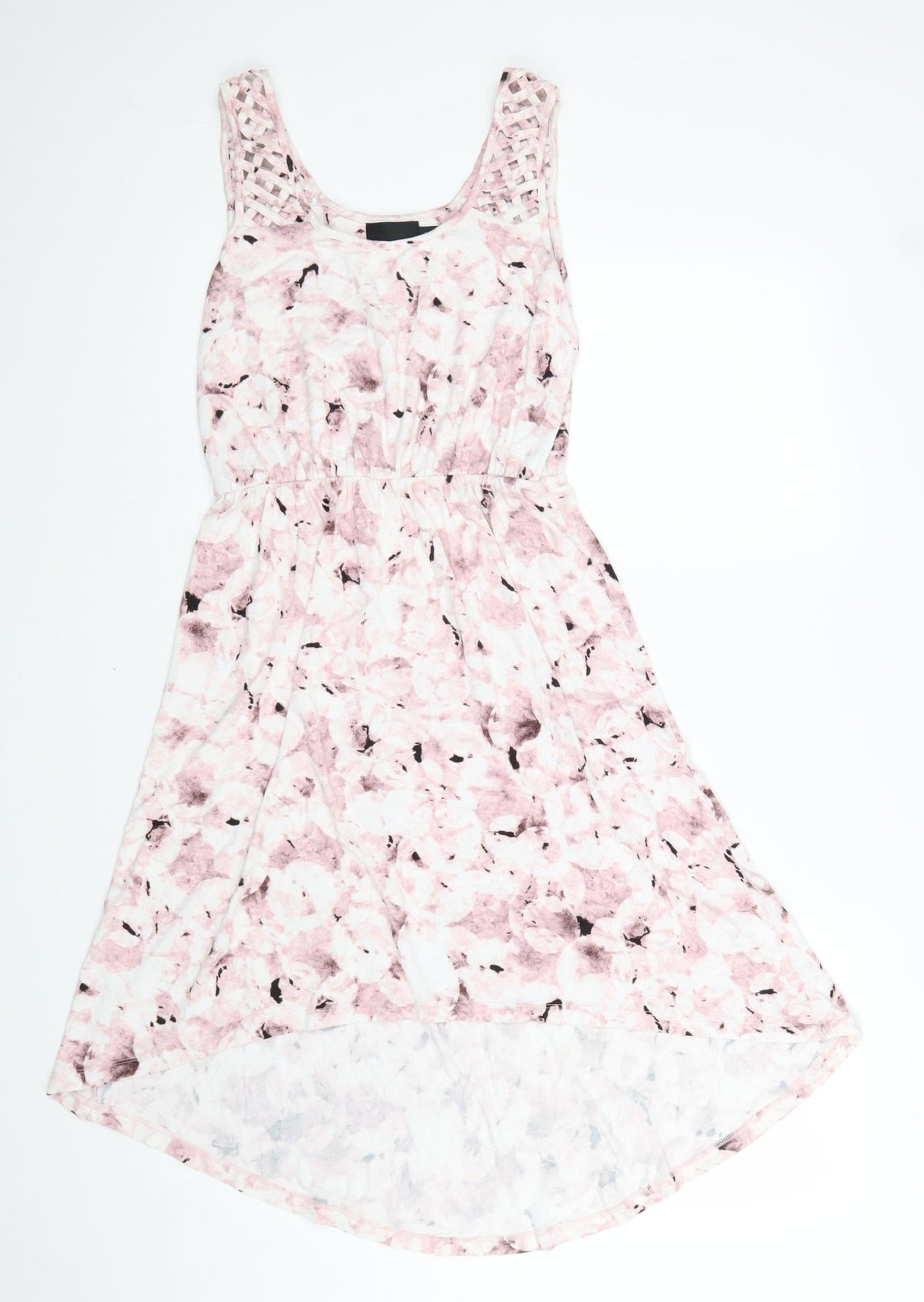 Cynthia Rowley Womens Pink Floral Viscose Fit & Flare Size S Scoop Neck Pullover