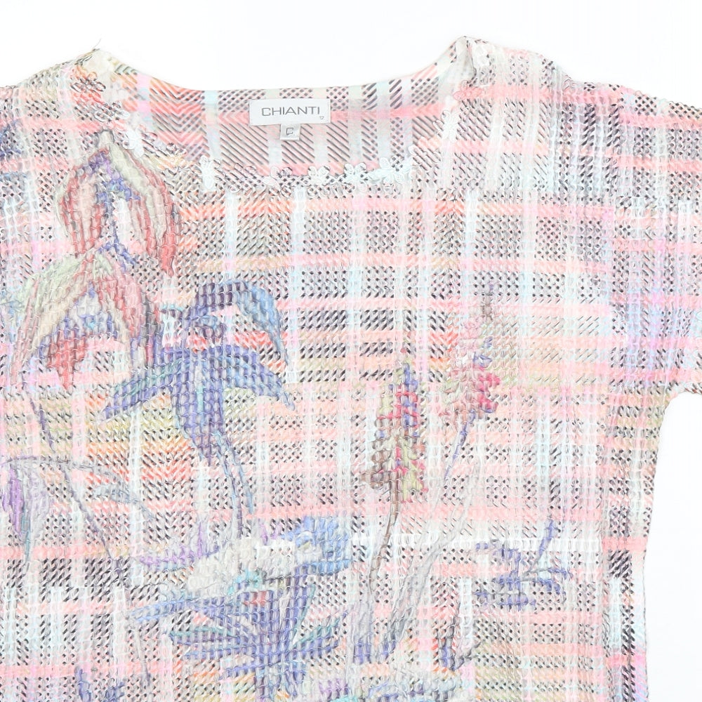 Womens UK Size 12 Chianti Multicoloured Basic Blouse