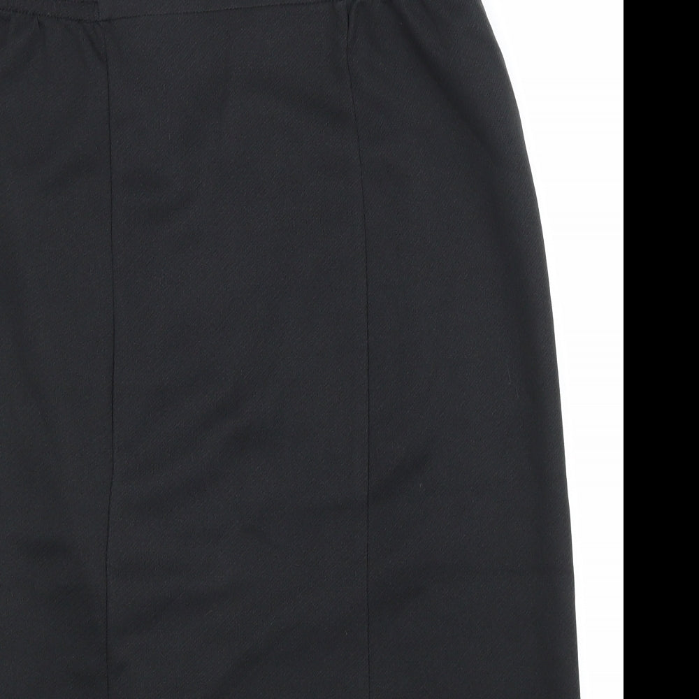 Damart Womens Black Polyester Straight & Pencil Skirt Size 41 in Hook & Loop