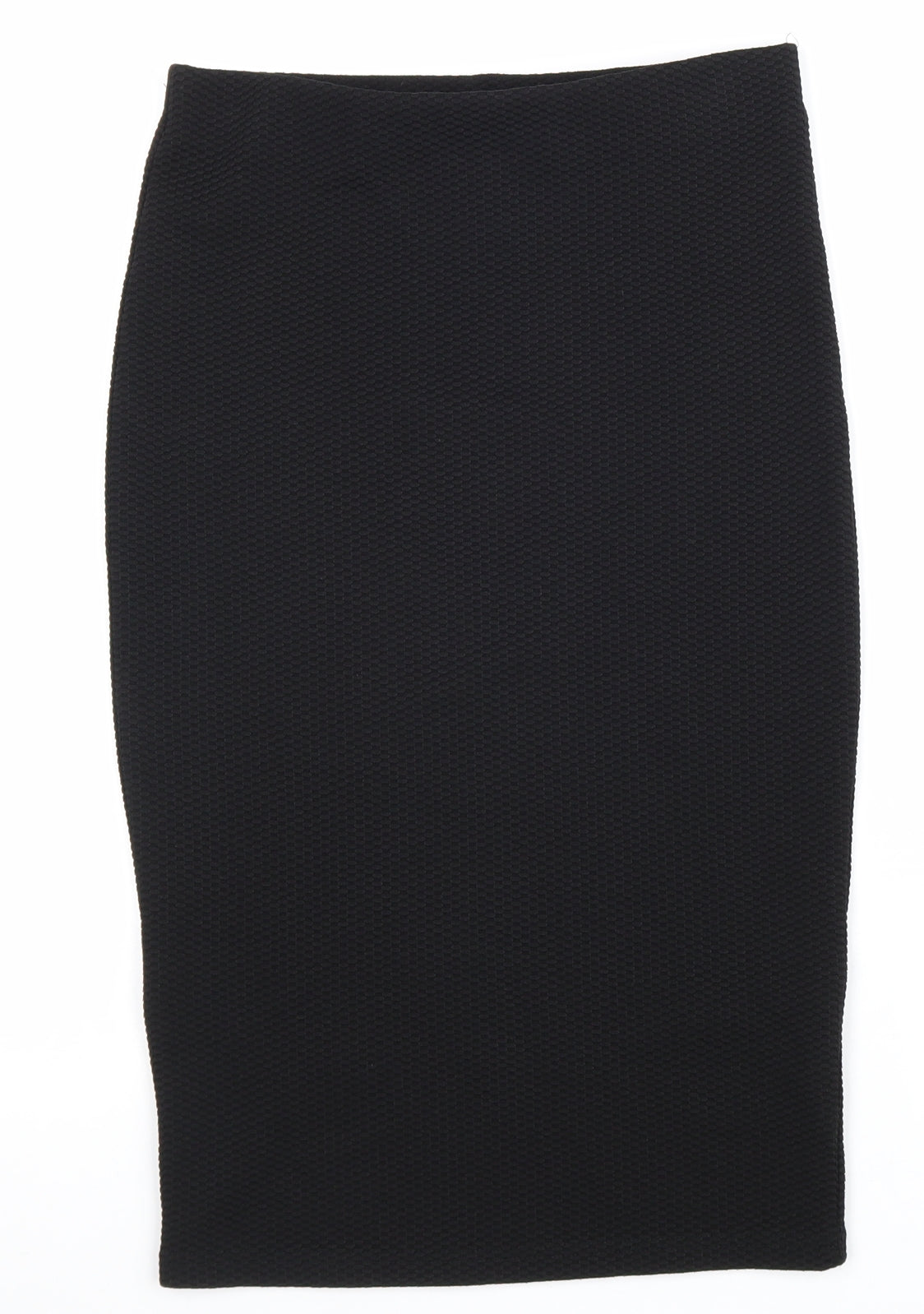 New Look Womens Black Polyester Straight & Pencil Skirt Size 8 Hook & Loop
