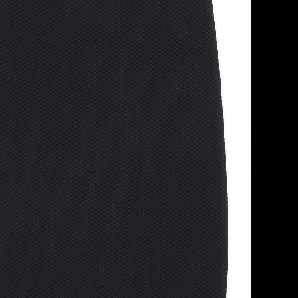 New Look Womens Black Polyester Straight & Pencil Skirt Size 8 Hook & Loop