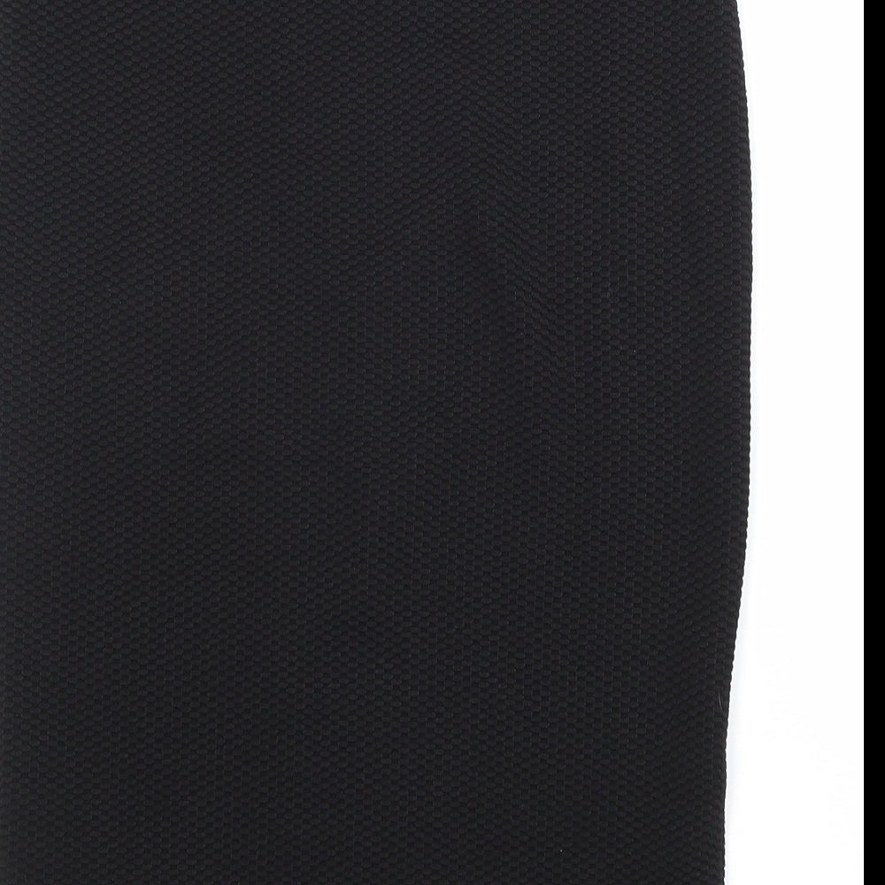 New Look Womens Black Polyester Straight & Pencil Skirt Size 8 Hook & Loop