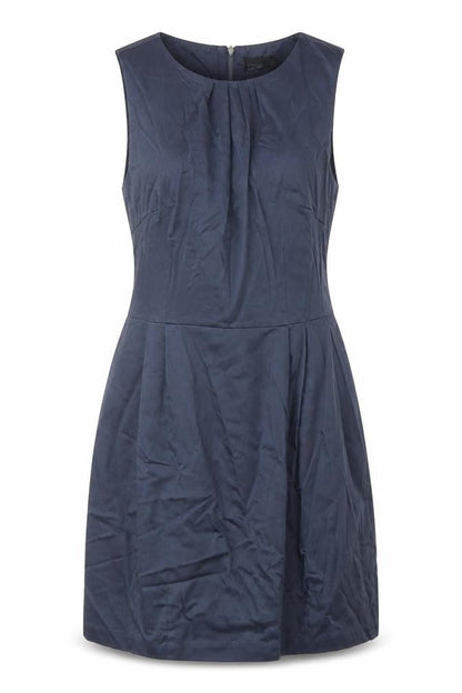 VERO MODA Womens Blue Cotton A-Line Size 12 Round Neck Zip