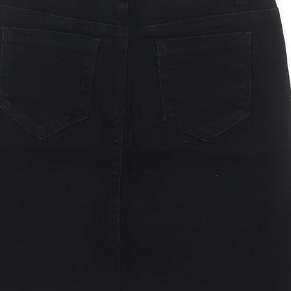 Pink Vanilla Womens Black Cotton Straight & Pencil Skirt Size 10 Zip