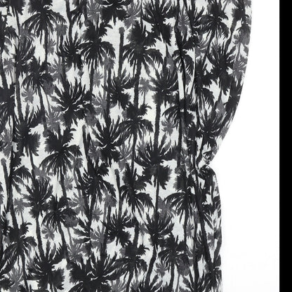 Debenhams Womens Black Geometric Polyester A-Line Size 8 Round Neck Pullover