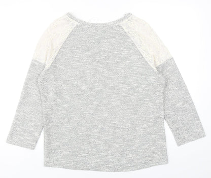 Womens UK Size 12 Peacocks Grey Pullover Jumper