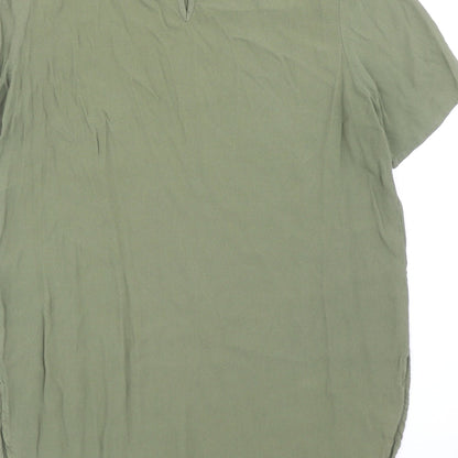 Womens UK Size 8 H&M Green Basic T-Shirt