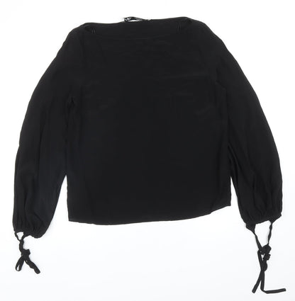 Zara Womens Black Viscose Basic Blouse Size XS Round Neck