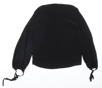Zara Womens Black Viscose Basic Blouse Size XS Round Neck