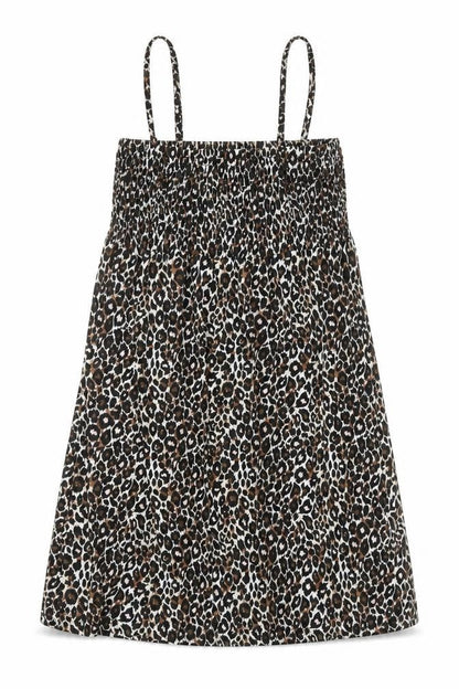 B.You Womens Black Animal Print Polyester Tank Dress Size 16 Square Neck Pullover - Leopard Pattern
