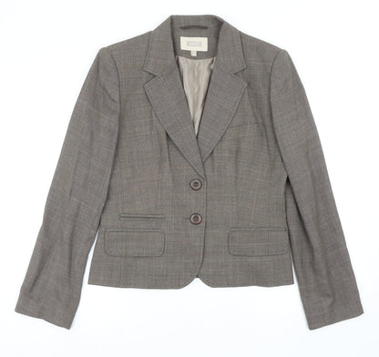 NEXT Womens Brown Wool Jacket Blazer Size 12