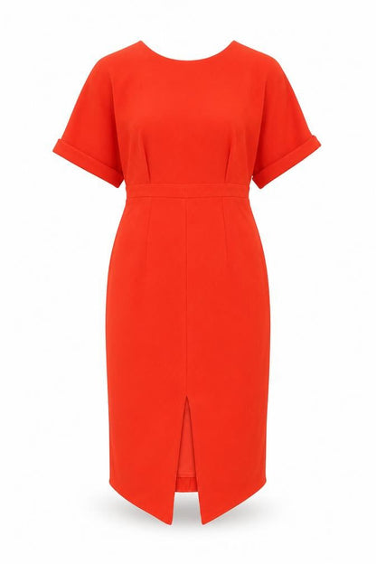 ASOS Womens Red Polyester A-Line Size 6 Round Neck Zip
