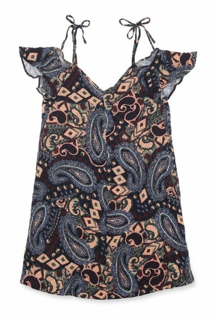 River Island Womens Multicoloured Geometric Viscose A-Line Size 12 V-Neck Pullover