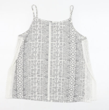 Womens UK Size 12 New Look Grey Basic Tank