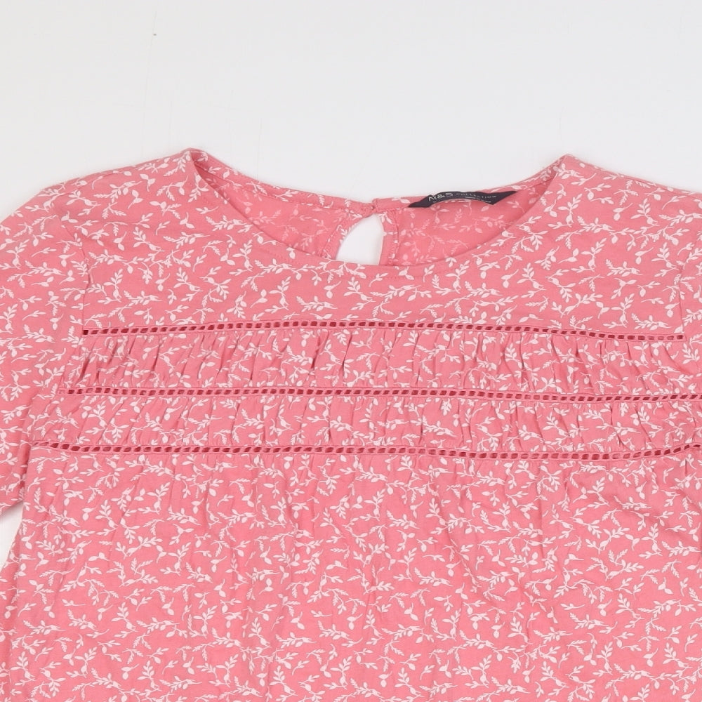 Womens UK Size 6 Marks and Spencer Pink Basic T-Shirt