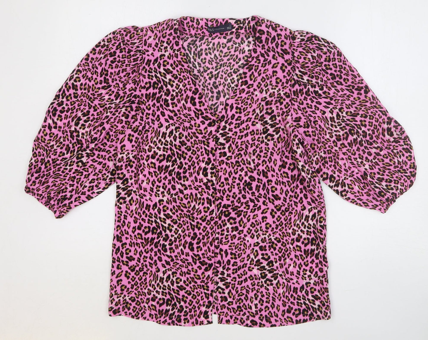 Womens UK Size 8 Marks and Spencer Pink Basic Blouse