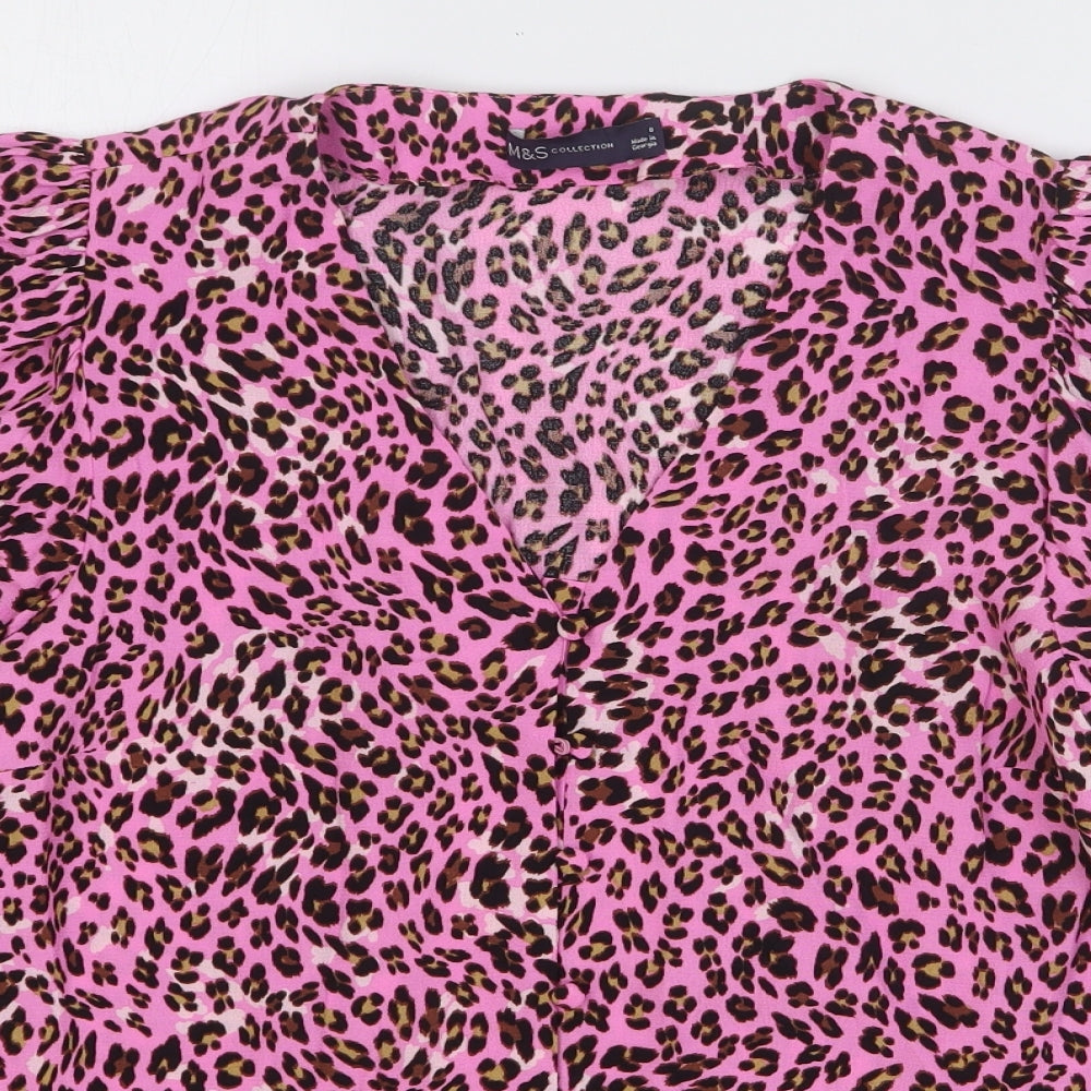 Womens UK Size 8 Marks and Spencer Pink Basic Blouse