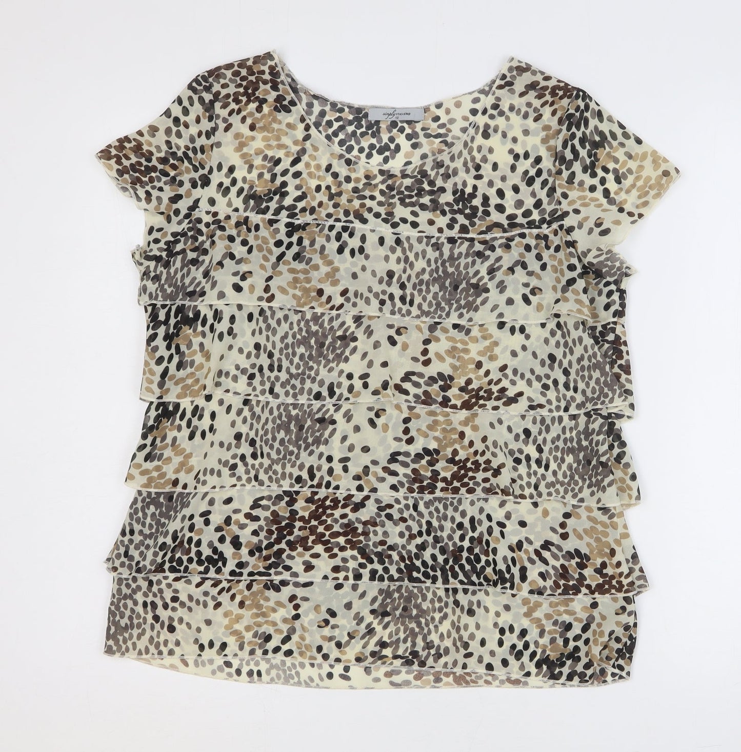 Womens UK Size 12 Preworn Brown Basic Blouse