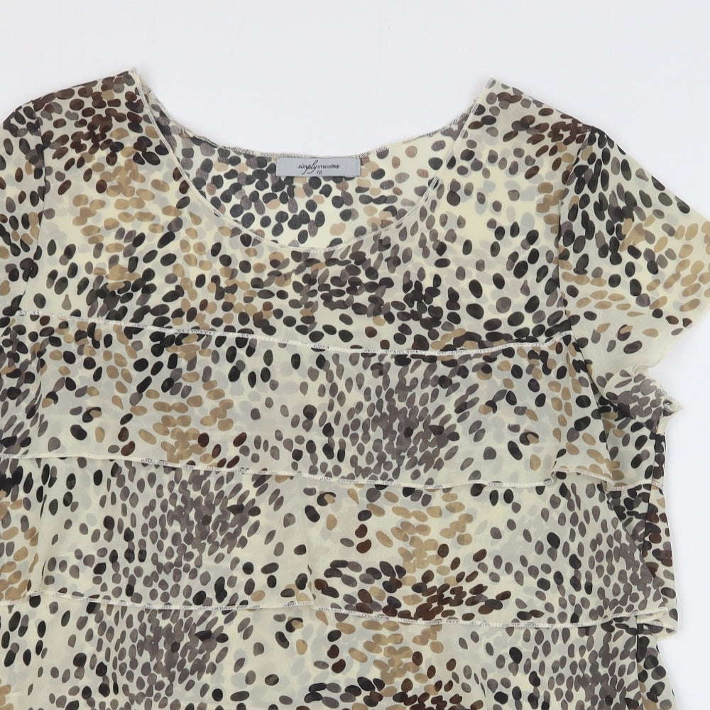 Womens UK Size 12 Preworn Brown Basic Blouse