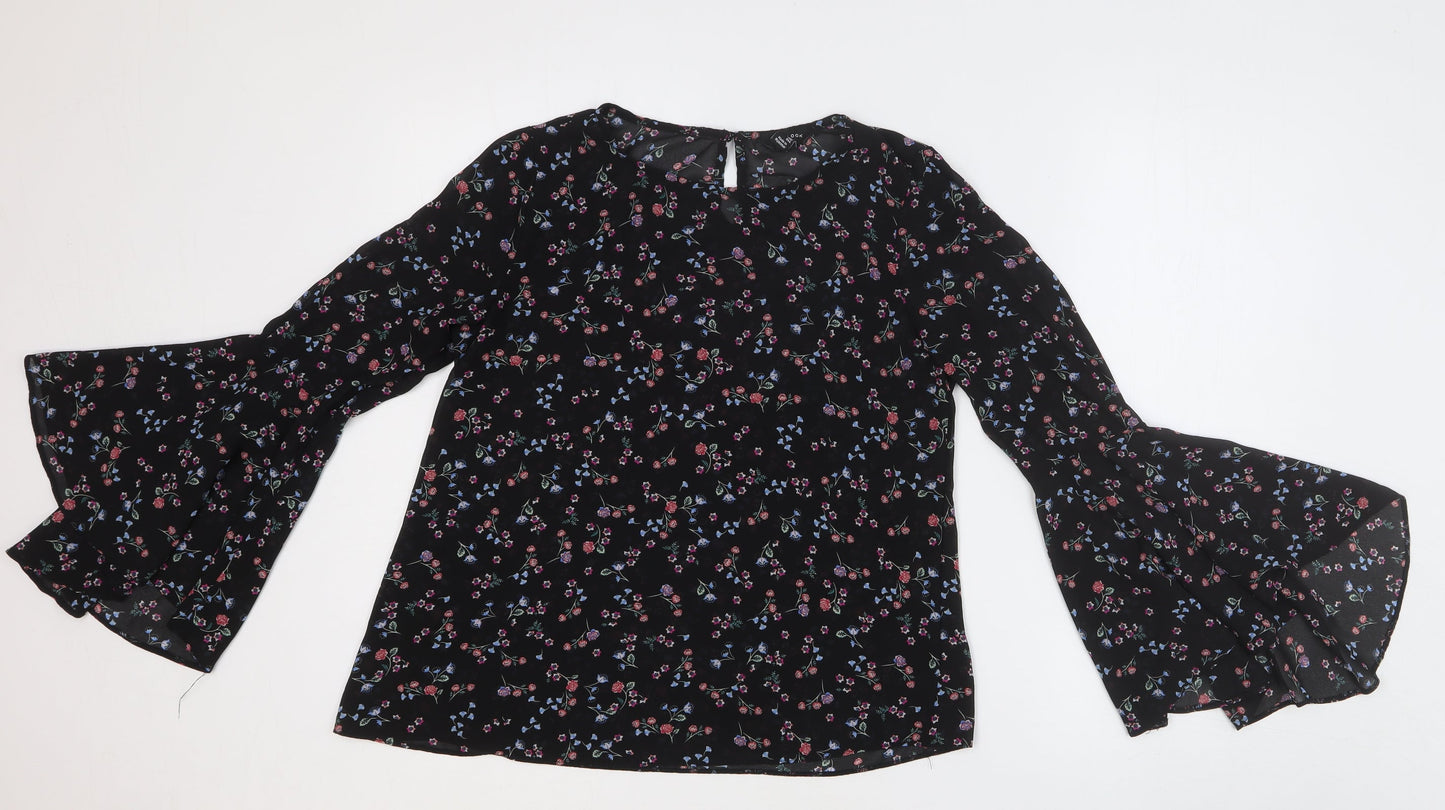 Womens UK Size 8 New Look Black Basic Blouse