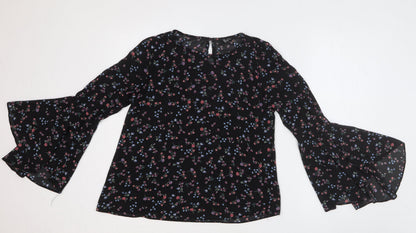 Womens UK Size 8 New Look Black Basic Blouse