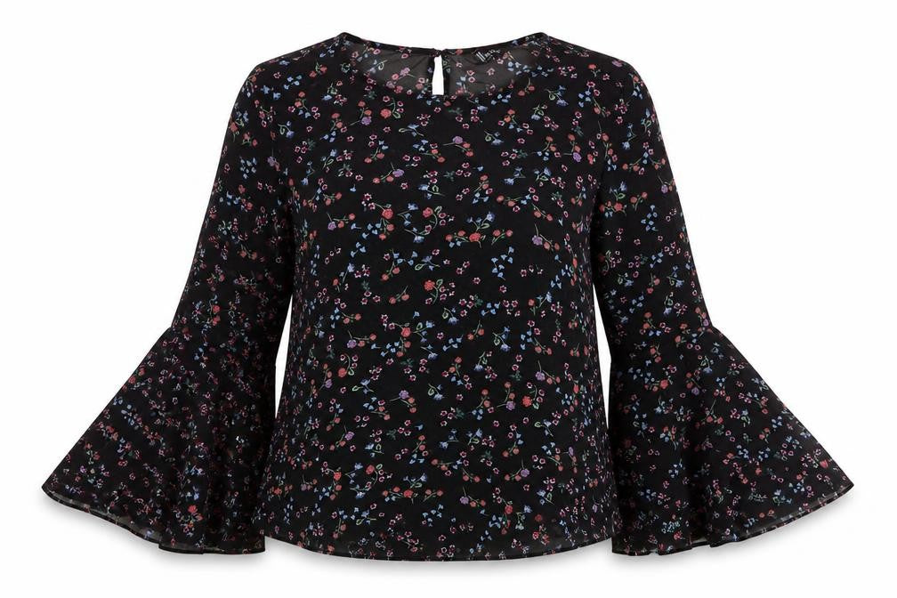 Womens UK Size 8 New Look Black Basic Blouse