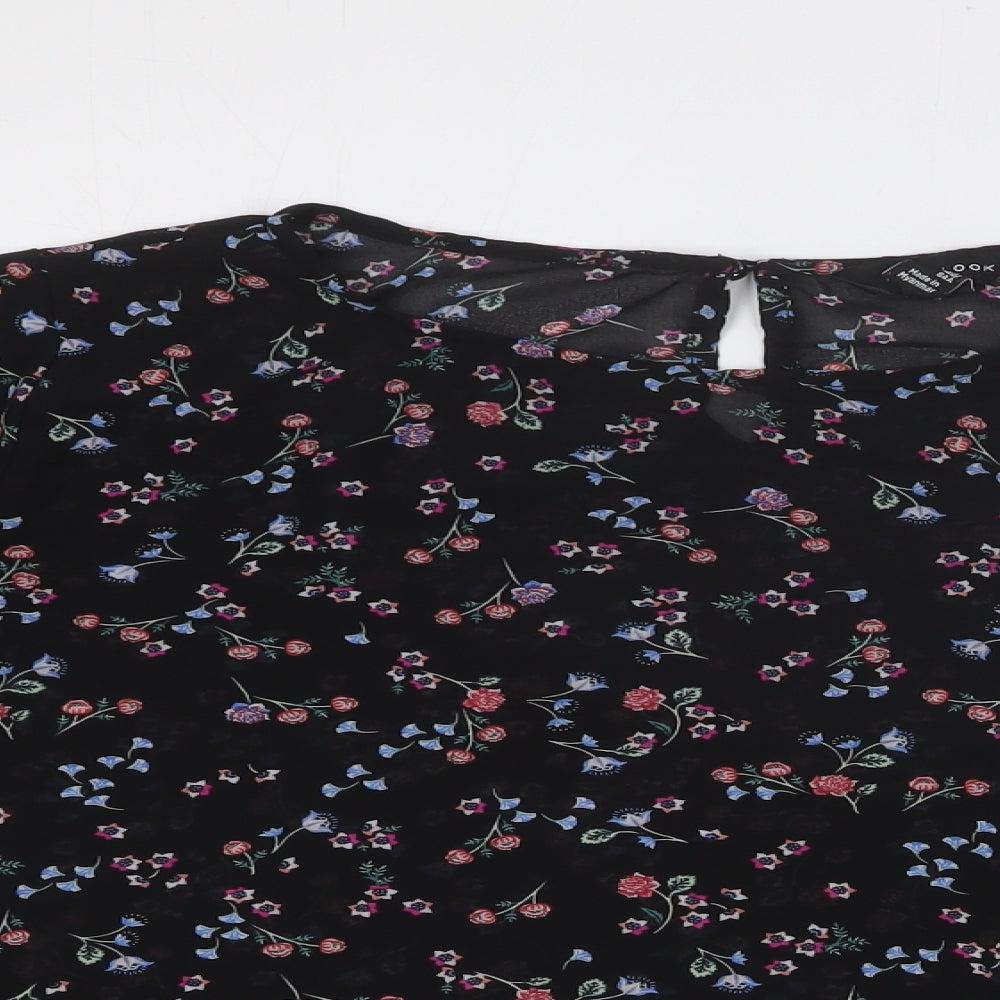 Womens UK Size 8 New Look Black Basic Blouse
