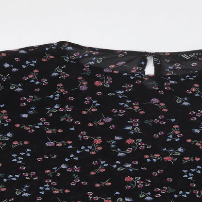 Womens UK Size 8 New Look Black Basic Blouse