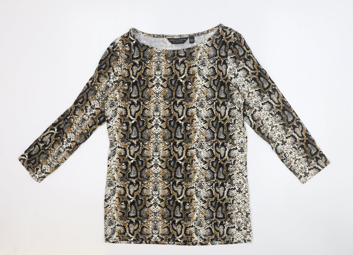 Womens UK Size 10 Dorothy Perkins Brown Basic T-Shirt