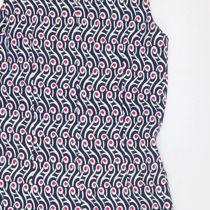 Preworn Womens Multicoloured Geometric Cotton Trapeze & Swing Size M Round Neck Zip