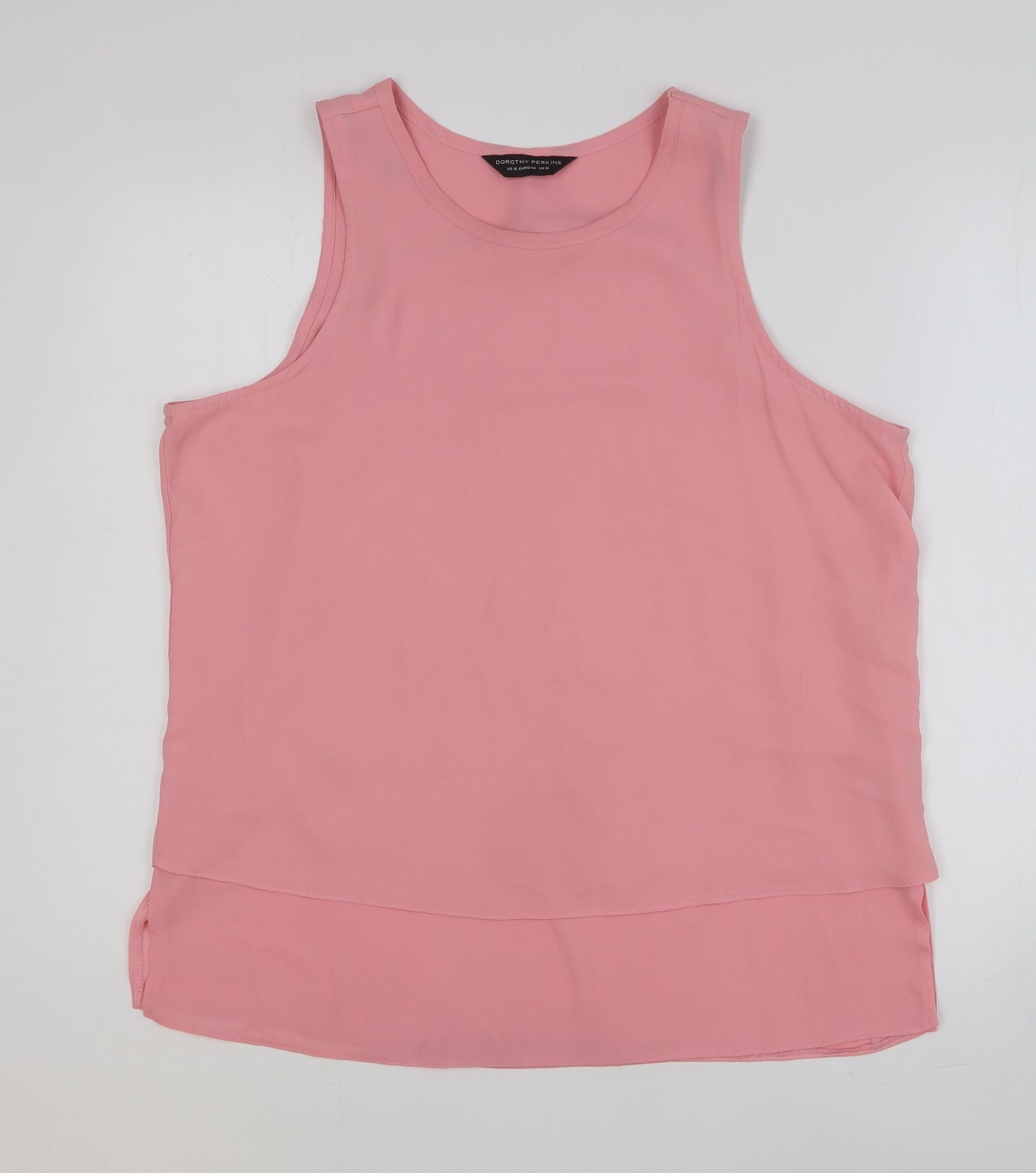 Womens UK Size 16 Dorothy Perkins Pink Basic Tank