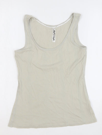 NEXT Womens Beige 100% Cotton Basic Tank Size 12 Round Neck