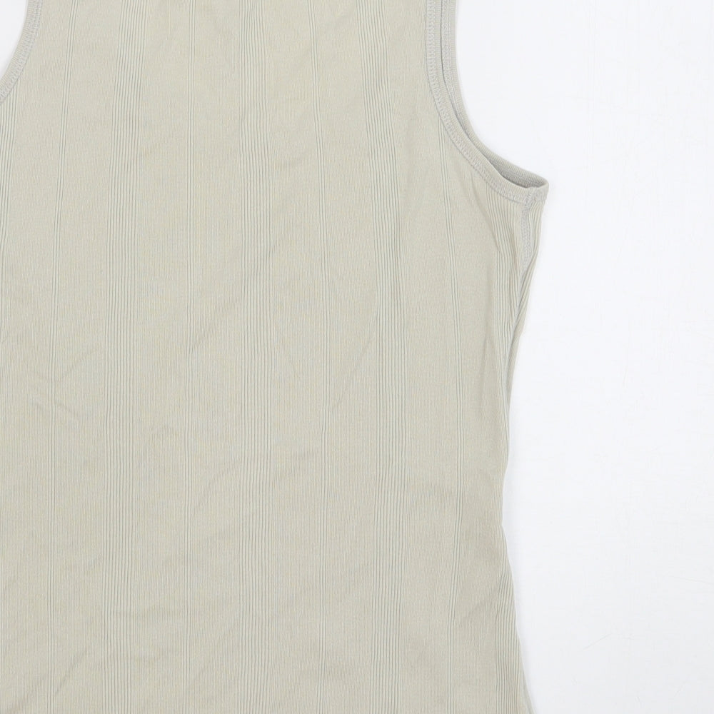 NEXT Womens Beige 100% Cotton Basic Tank Size 12 Round Neck