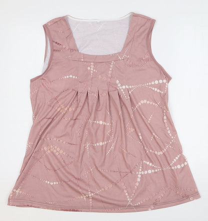 Womens UK Size 2XL Preworn Pink Basic Tank