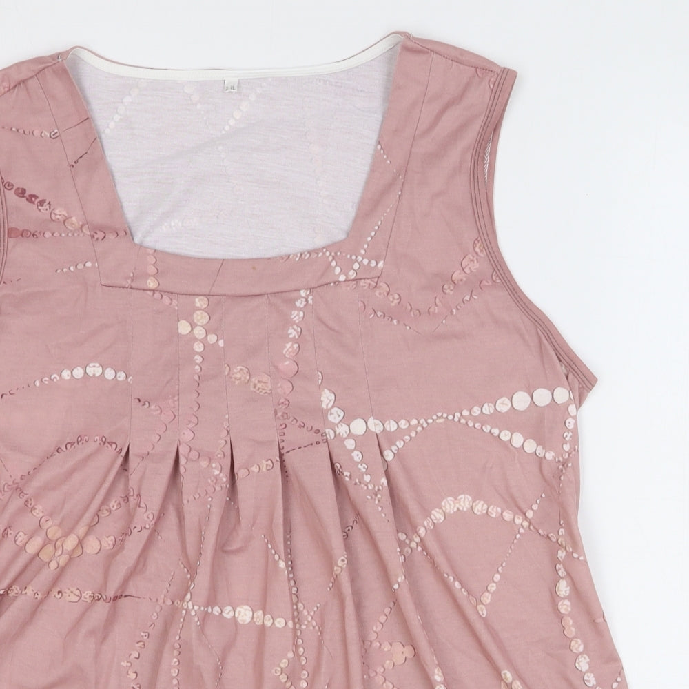 Womens UK Size 2XL Preworn Pink Basic Tank