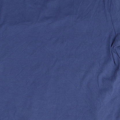 Mark Alexander Womens Blue Cotton Basic T-Shirt Size 14 V-Neck