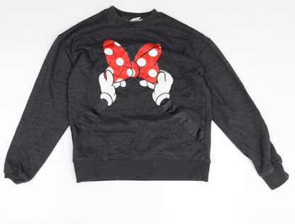 Primark Womens Grey Cotton Pullover Sweatshirt Size 2XS Pullover - Minnie Mouse