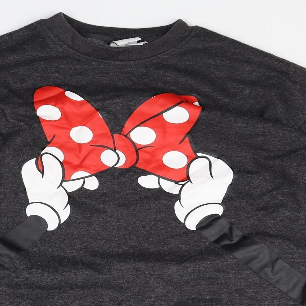 Primark Womens Grey Cotton Pullover Sweatshirt Size 2XS Pullover - Minnie Mouse