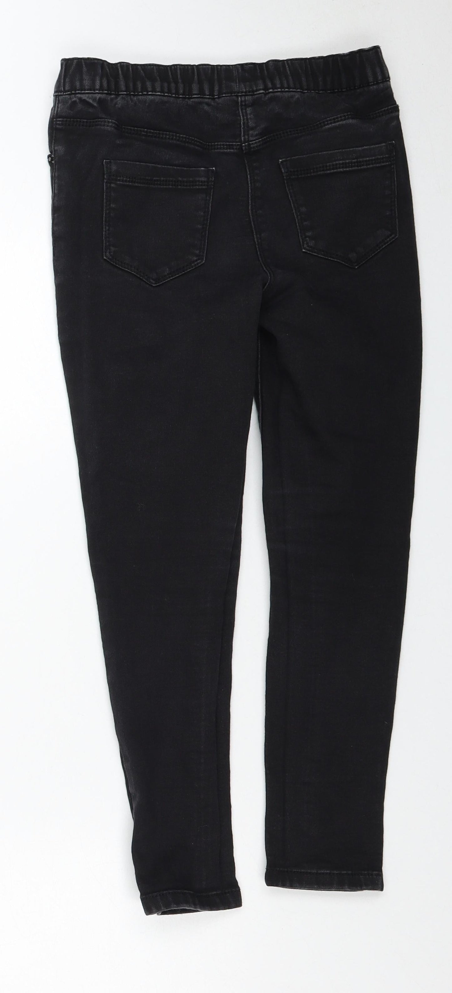 Matalan Girls Black Cotton Skinny Jeans Size 9 Months Regular Pullover