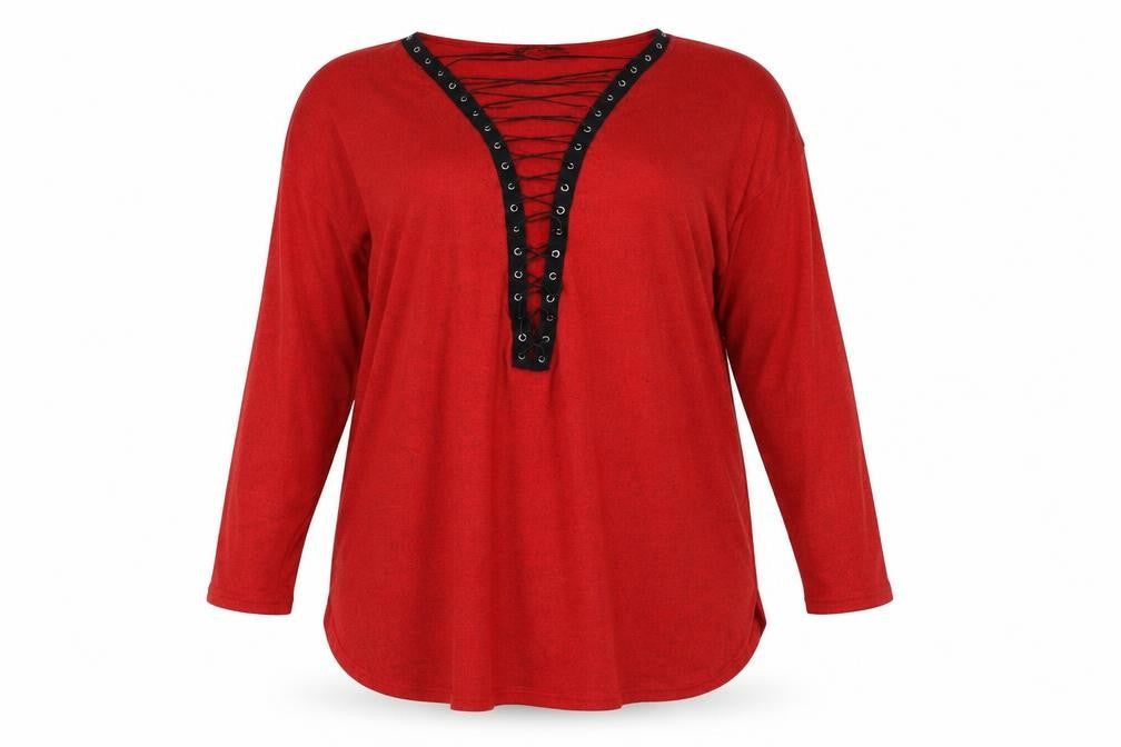 Womens UK Size 4XL Zanzea Red Pullover Jumper